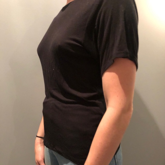 H&M Black T-Shirt, Scoop Back, Size 4 - Picture 2 of 2
